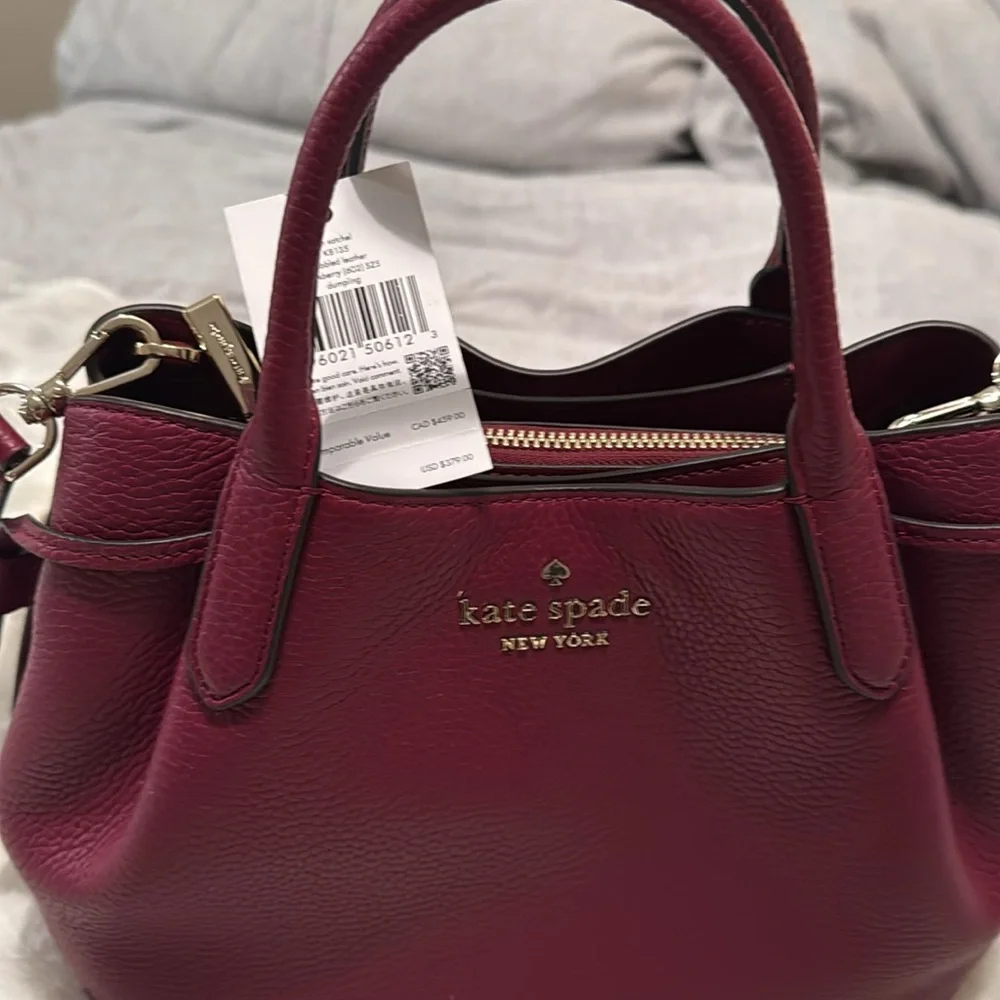 Kate Spade Small Dumpling Burgundy Satchel - Picture 13 of 15